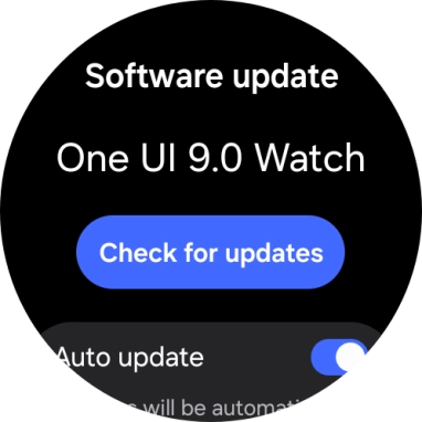 Press Check for updates. If a new software version is available, it's displayed. Follow the instructions on the screen to update the smartwatch software.