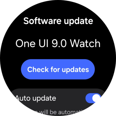Press Check for updates. If a new software version is available, it's displayed. Follow the instructions on the screen to update the smartwatch software.