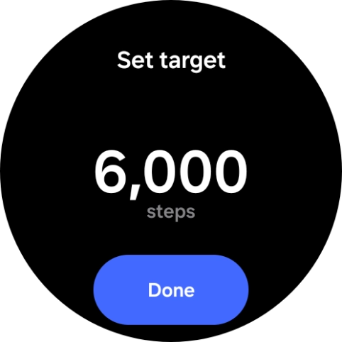 Slide your finger up or down on the screen to select the required goal.