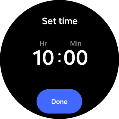 Slide your finger up or down on the screen to set the required time.