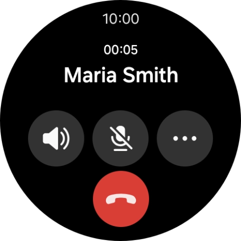 Press the end call icon.