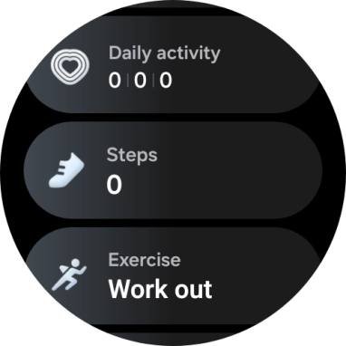 The number of steps for the day is displayed below Steps.