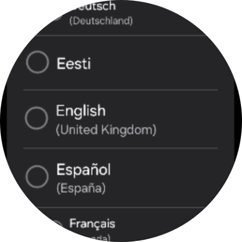 Press the required language.