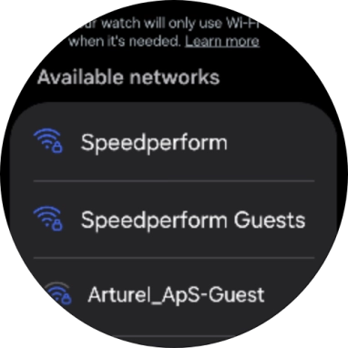 Press the required Wi-Fi network.