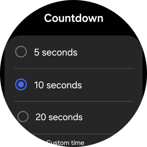 Press the required setting to choose how long the countdown should be before your smartwatch calls the emergency dispatch centre when a hard fall is detected.