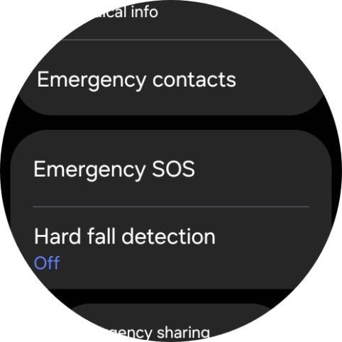 Press Emergency contacts.