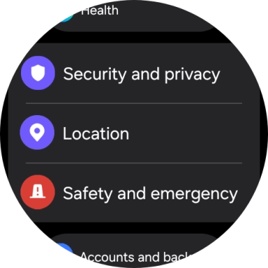 Press Safety and emergency.