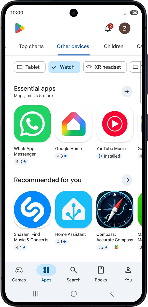 On your phone: Press Search.