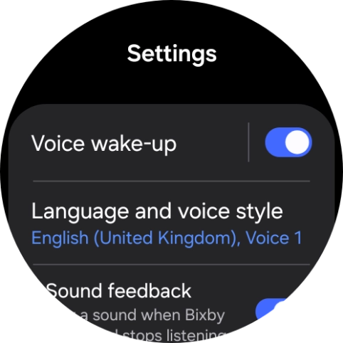 Press Language and voice style.
