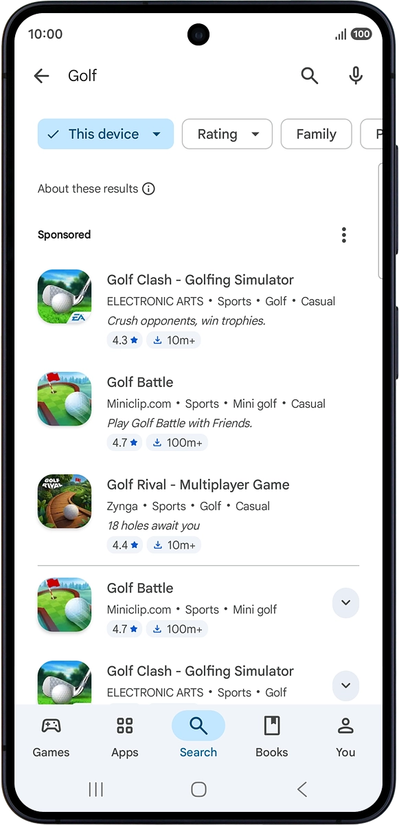 On your phone: Press the device selection drop down list.
