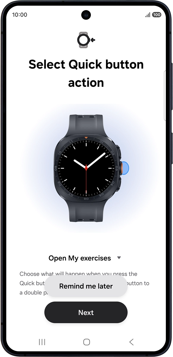 On your phone: Follow the instructions on the screen to select the required settings and press Next.
