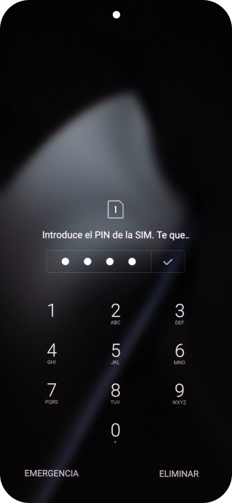Si lo solicita el teléfono, introduce el código PIN y pulsa el icono de aceptar.