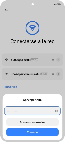Introduce la contraseña de la red wifi y pulsa Conectar.