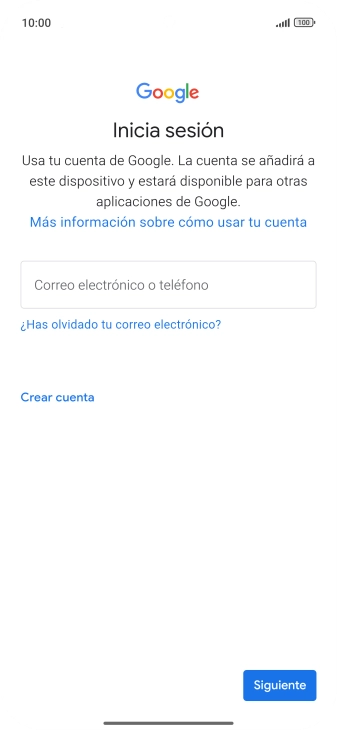 Si no tienes una cuenta de Google, pulsa Crear cuenta y sigue las indicaciones de la pantalla para ver cómo crear una cuenta nueva.