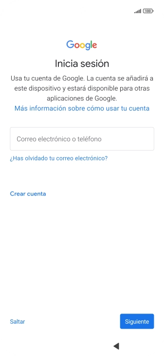 Sigue las indicaciones de la pantalla para terminar la activación.