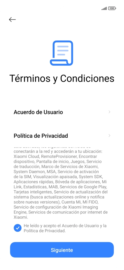 Pulsa Siguiente.